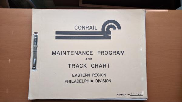Maintenance Program and Track Chart: Eastern Region, Philadelphia Division, Correct to 1-1-77 Book of Drawings