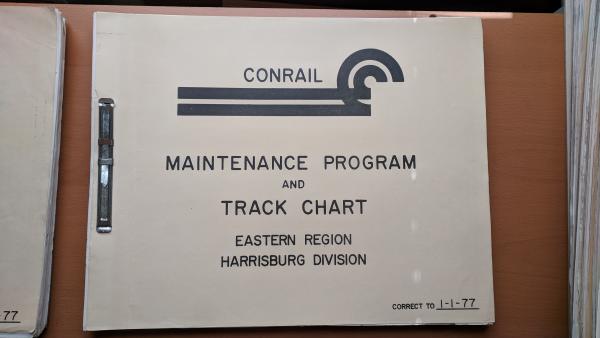 Maintenance Program and Track Chart: Eastern Region, Harrisburg Division, Correct to 1-1-77 Book of Drawings