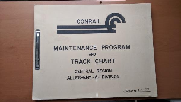 Maintenance Program and Track Chart: Central Region, Allegheny A Division, Correct to 1-1-77 Book of Drawings