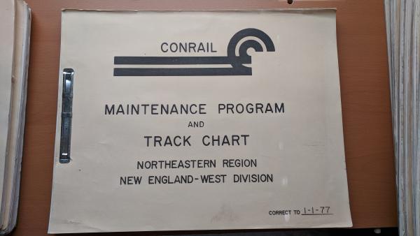 Maintenance Program and Track Chart: Northeastern Region, New England West Division, Correct to 1-1-77 Book of Drawings