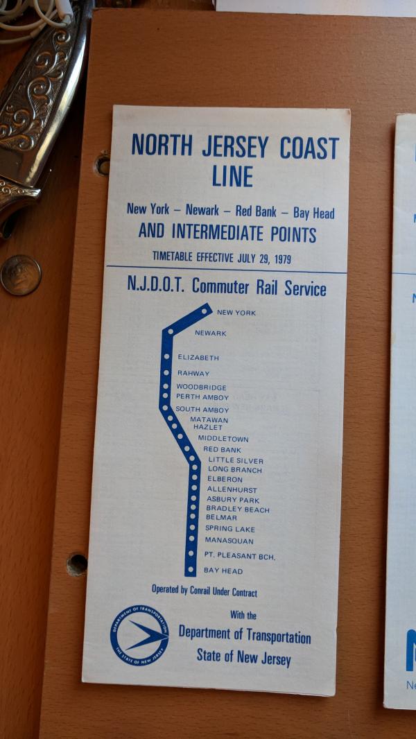 Conrail and NJDOT Schedule - Main Line, Bergen County Line - 1979-07-29