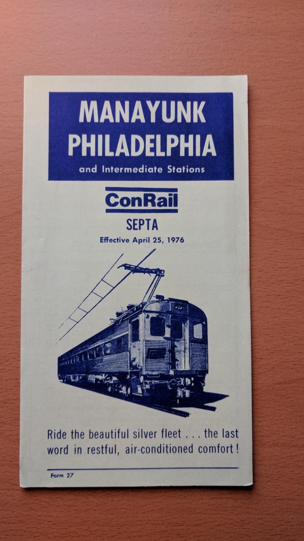 Conrail and SEPTA Schedule - Manayunk and Philadelphia - 1976-04-25