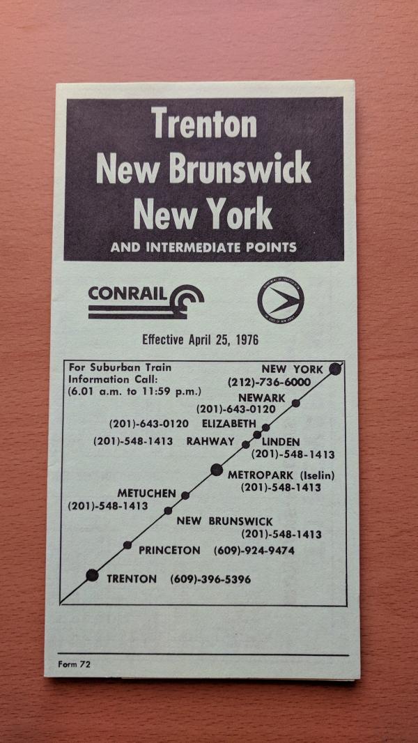 NJ Transit Schedule - Northeast Corridor - 1976-04-26
