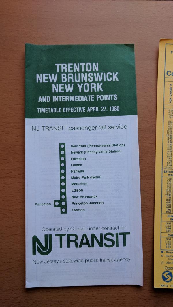 NJ Transit Schedule - Northeast Corridor - 1980-04-27