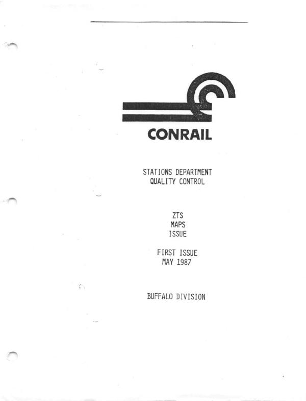 ZTS Maps, Buffalo Division, May 1987 (also includes Allegheny Division, September 1985)