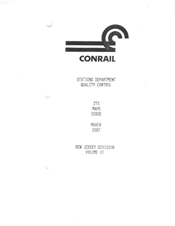 ZTS Maps, New Jersey Division, Vol. 2, March 1987