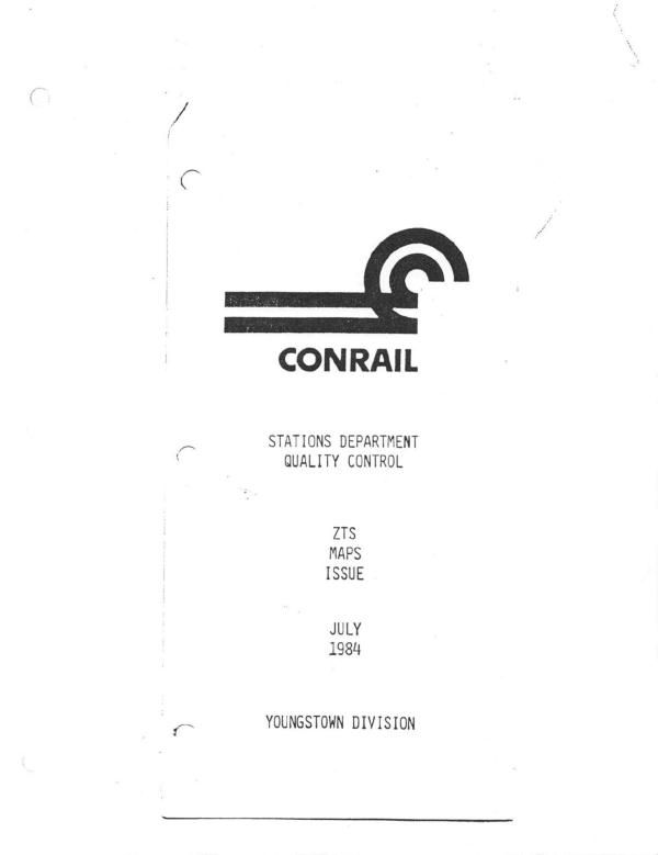 ZTS Maps, Youngstown Division, July 1984