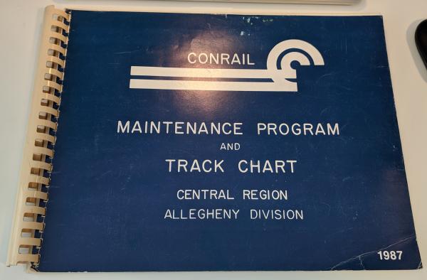 Maintenance Program and Track Chart, Central Region, Allegheny Division, 1987