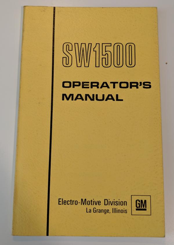 EMD SW1500 Operators Manual, labeled ES15m - 9590-9583 1973