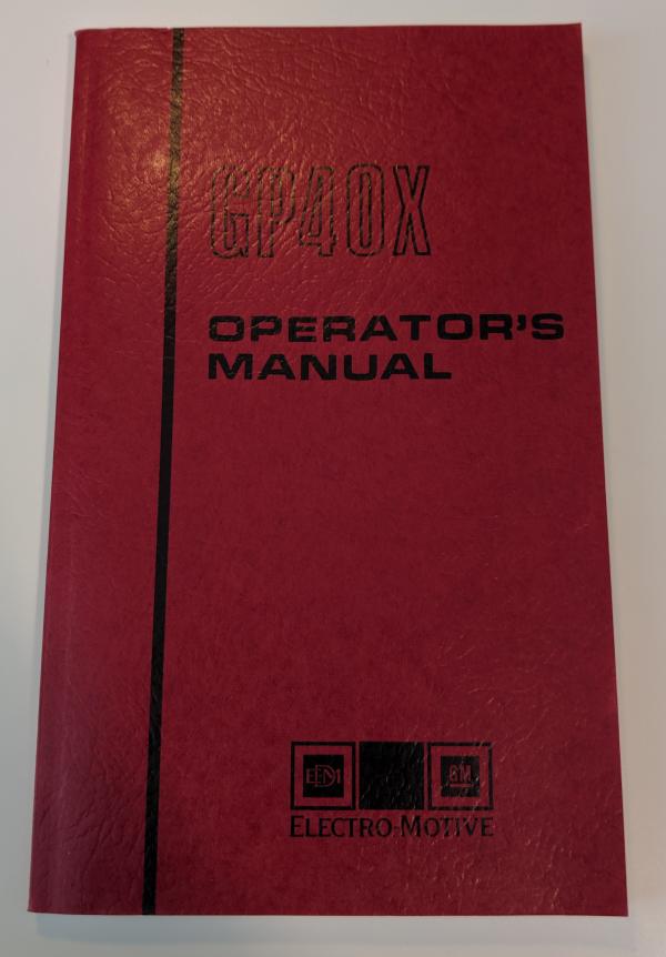 EMD GP40X Operators Manual, labeled Loco Group Master Copy 3-29-79