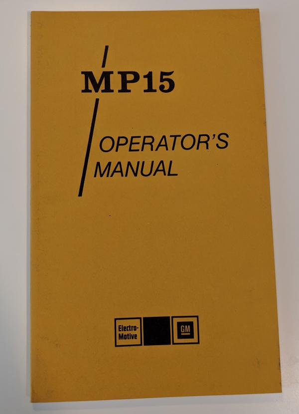 EMD MP15 Operators Manual