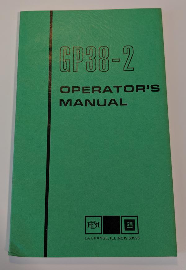 EMD GP38-2 Operators Manual, 5th Edition July 1977