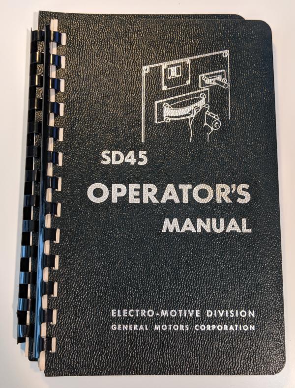 EMD SD45 Operators Manual, 4th Edition, February 1968 (x2)