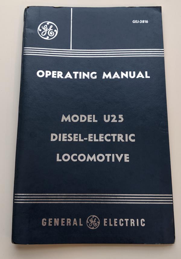GE U25 Operator's Manual GEJ-3816B
