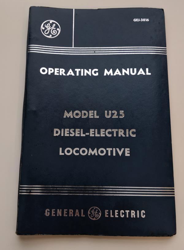 GE U25 Operator's Manual GEJ-3816C