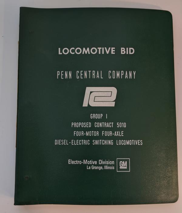 Penn Central Locomotive Bid: Group 1 Proposed Contract 5010 for Four Motor Four Axle Diesel Electric Switching Locomotives