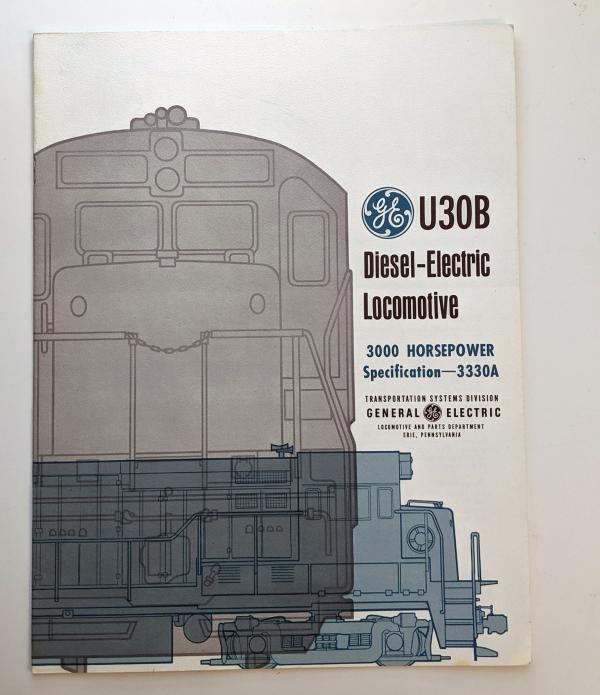Locomotive Specifications Booklet: GE U30B Specification 3330A