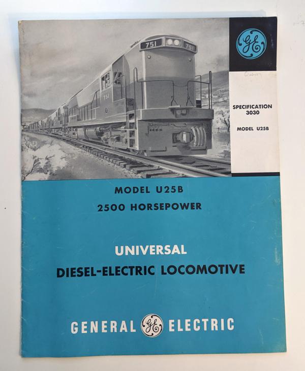 Locomotive Specifications Booklet: GE U25B Specification 3030
