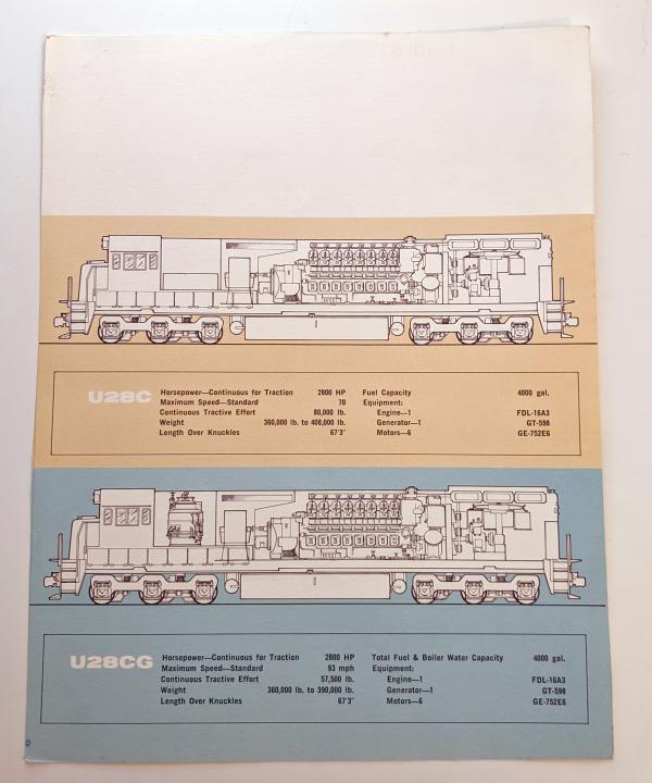 Locomotive Specifications Drawings: GE U28C and U28CG