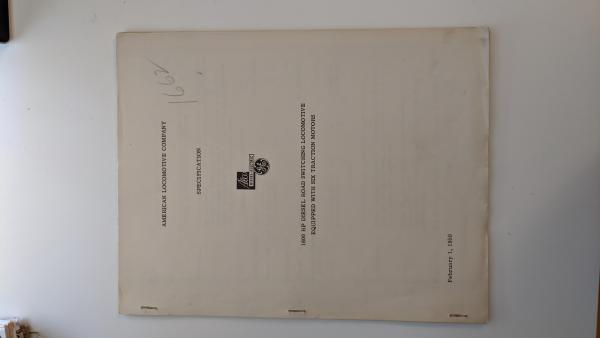Locomotive Specifications Booklet: Alco RSD-5 1600 HP Six Axle Road Switching Locomotive