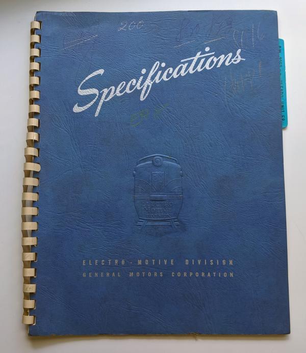 Locomotive Specifications Booklet: EMD E8A Marked 800-833