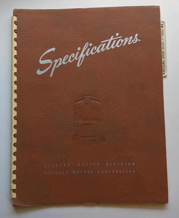 Locomotive Specifications Booklet: EMD GP20 Specification 8044 Sept 16 1960