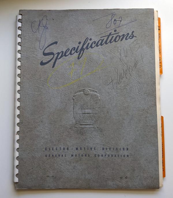 Locomotive Specifications Booklet: EMD F7A and F7B marked 807 and 8013