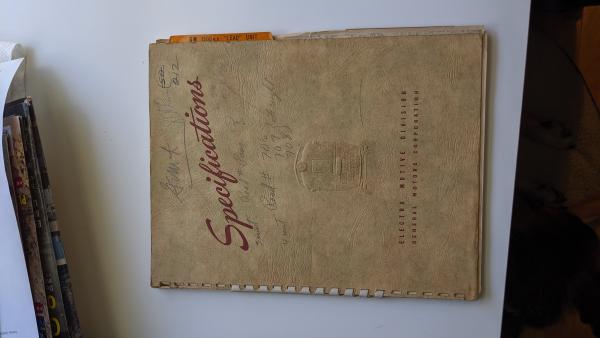 Locomotive Specifications Booklet: EMD F7A marked 706, 707 and 708 and 8002