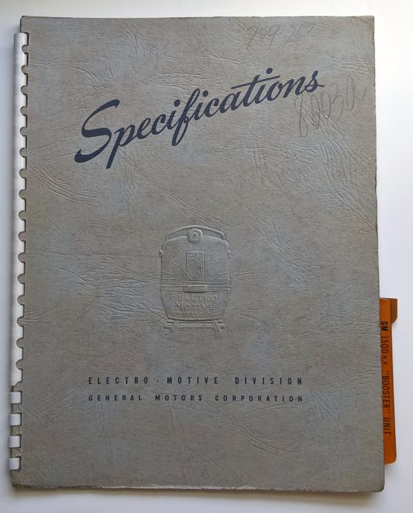 Locomotive Specifications Booklet: EMD F7B Marked 709-710 and 8003A