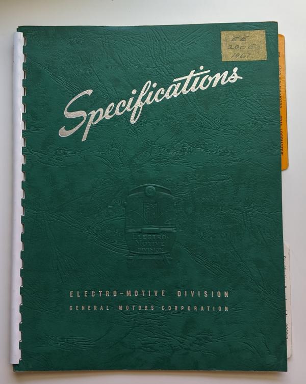 Locomotive Specifications Booklet: EMD SD45 marked EE 200E 1966 Specification 8062 May 15 1967