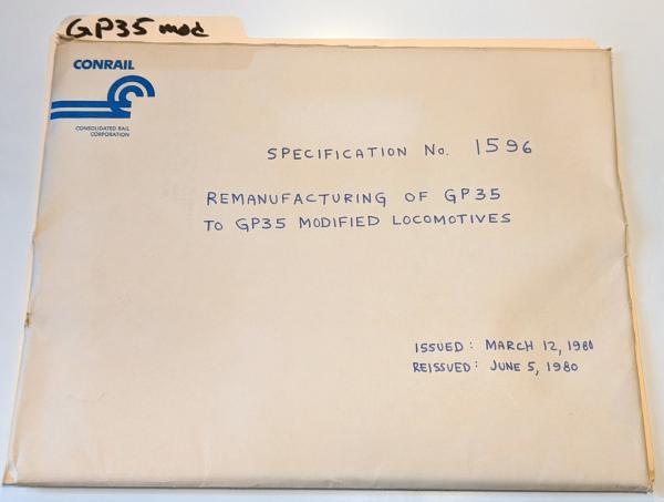 Specification No 1596 - Remanufacturing of GP35 to GP35 Modified Locomotive