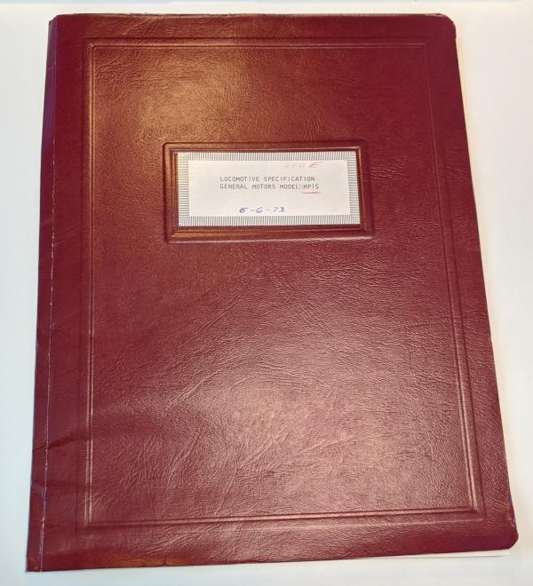 Locomotive Specifications Booklet: EMD MP15 Specification Marked 200E 5-6-73