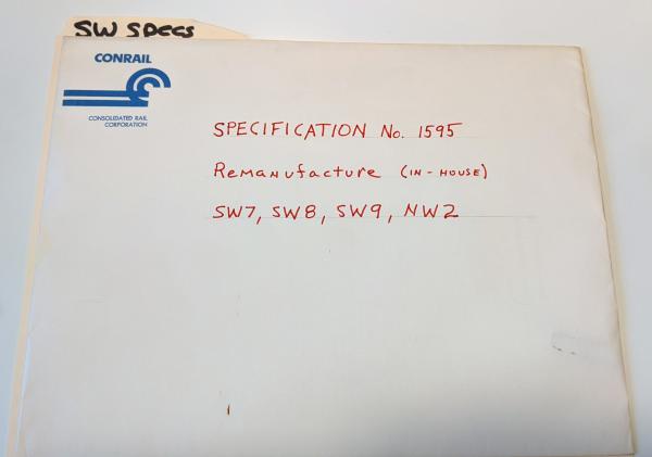 Specification No 1595 Remanufacture (In-house) SW7, SW8, SW9, NW2. Issued December 14, 1979. Revised January 18, 1980
