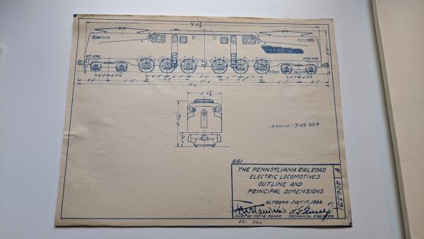 Locomotive Drawing for GG1 Locomotive F 406591