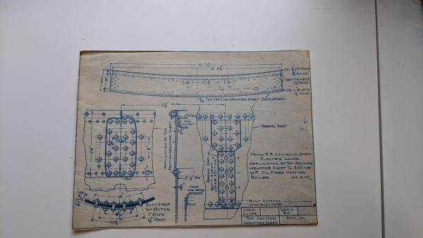 Electric Locomotive Steam Heat Boiler - Oil Fired Drawing Number E 418016