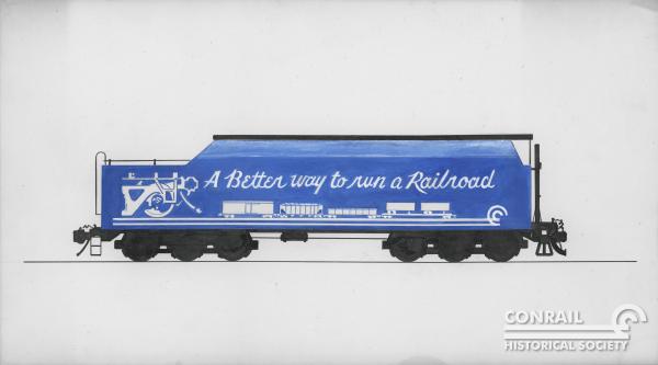 Conrail Auxiliary Tender Concept Painting (Original Watercolor) by Bob Lorenz, 1978-06-22