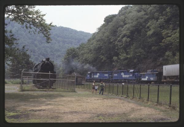 Conrail 6287 at Horseshoe Curve, Altoona PA in 8/83