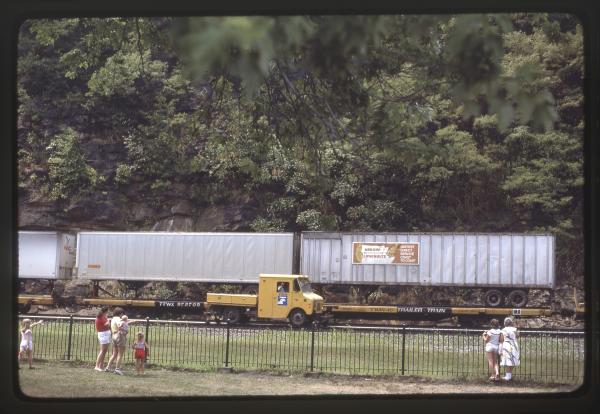 Conrail X1026 at Horseshoe Curve, Altoona PA in 8/83