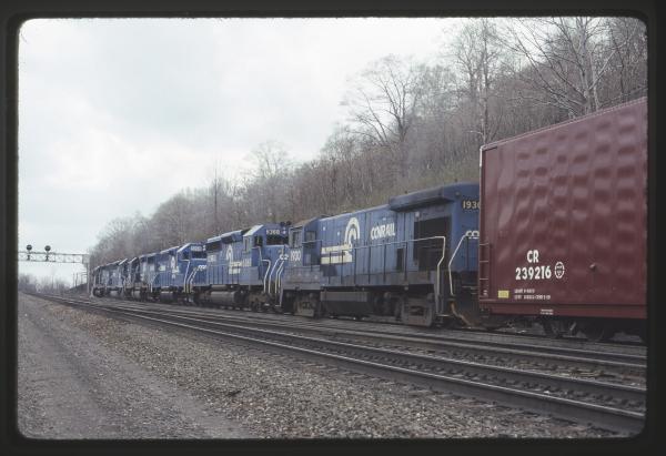Conrail 1930 at MG Tower, Altoona PA on 5/6/89