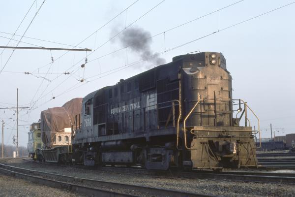 Conrail 7618 in Morrisville PA on 2/19/77