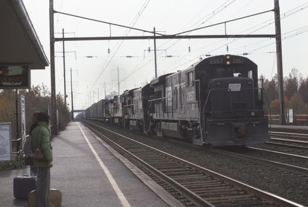 Conrail 2957 in Princeton Junction on 10/30/76