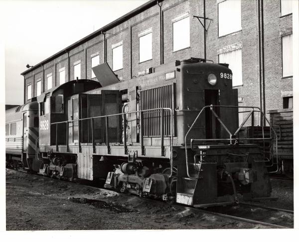 Photograph of S2 9828 out of service at E Port shops. 10/31/76