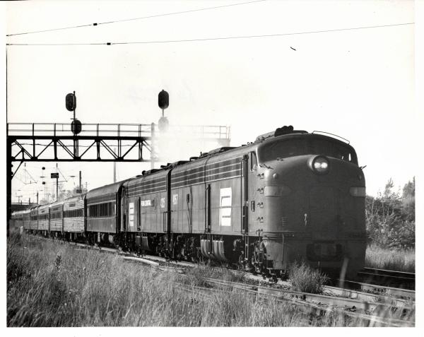 Photograph of E8s 4267 and 4325 at South Amboy NJ. 7/15/77