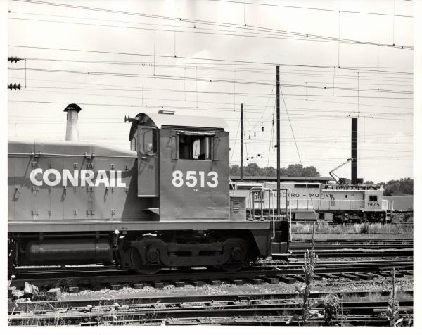 Photograph of SW1 8513 and GM6C 1975 at Harrisburg. 6/76
