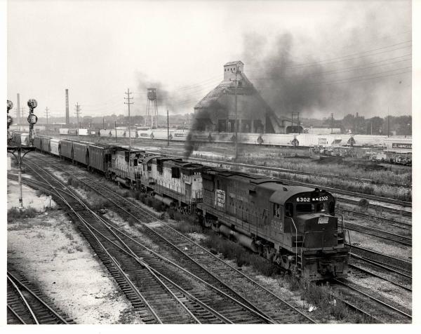 Photograph of C628 6302, C630 5301 and C630 5305 a Collinwood Yard. 7/31/76