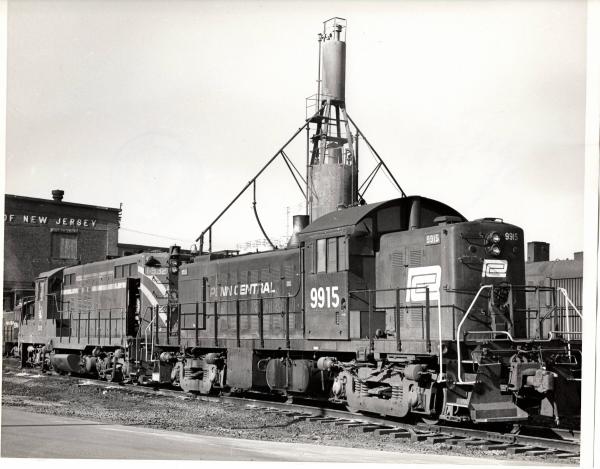 Photograph of RS1 9915 and GP9 1532 at E Port engine terminal. 12/5/76