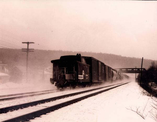Photograph of N-5C caboose 23091 at Lilly PA. 1/78