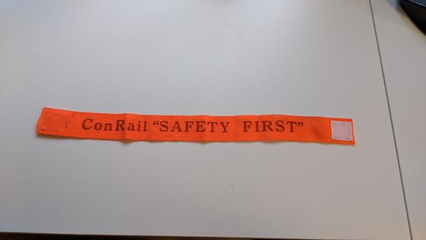 Orange ConRail Safety First strap