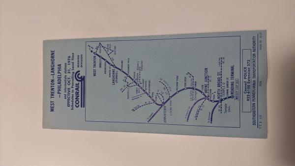 Conrail and SEPTA Schedule - West Trenton, Langhorne, and Philadelphia - 1976-10-31