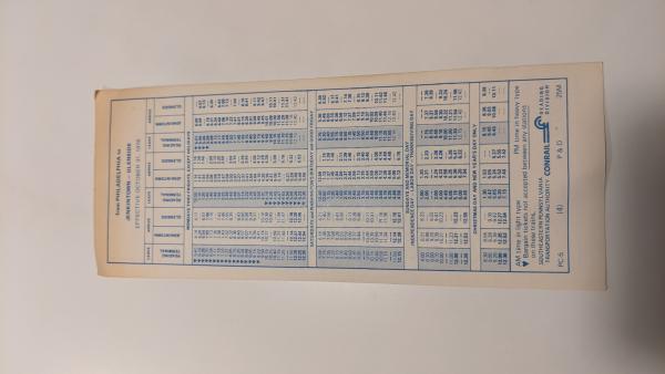 Conrail and SEPTA Schedule - Glenside and Philadelphia - 1976-10-31